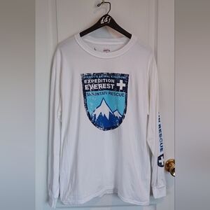 NEW W/OUT TAGS DISNEY'S ANIMAL KINGDOM EXPEDITION EVEREST LONG-SLEEVE TEE LARGE